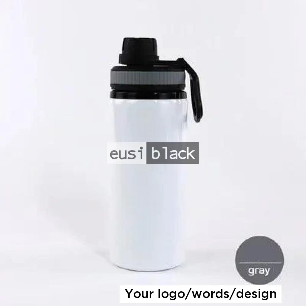 Striped aluminium water bottle | 750ml Grey