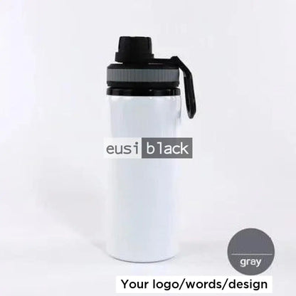 Striped aluminium water bottle | 750ml Grey