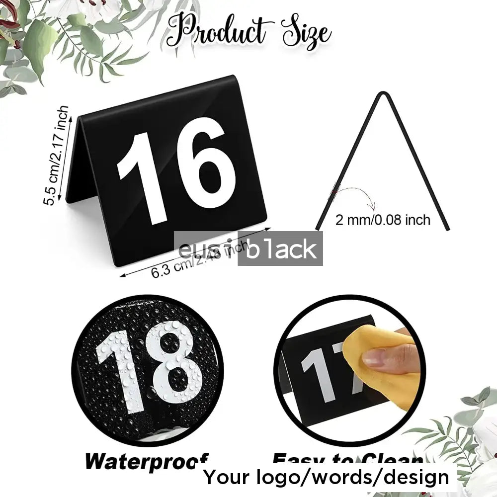 Table number acrylic tent