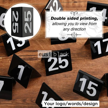 Table number acrylic tent Black