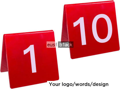 Table number acrylic tent Red