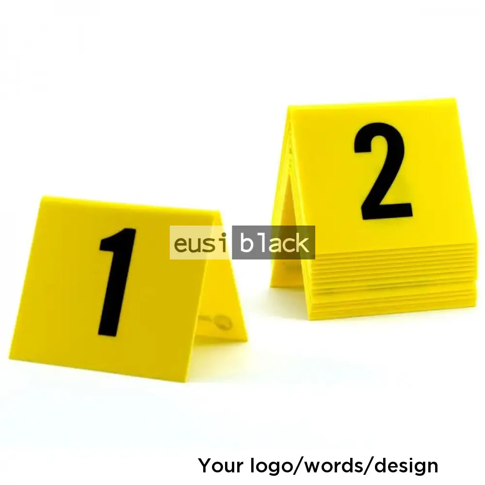 Table number acrylic tent Yellow