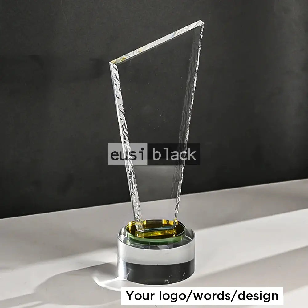Tall slanted top crystal award