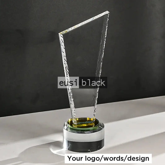 Tall slanted top crystal award