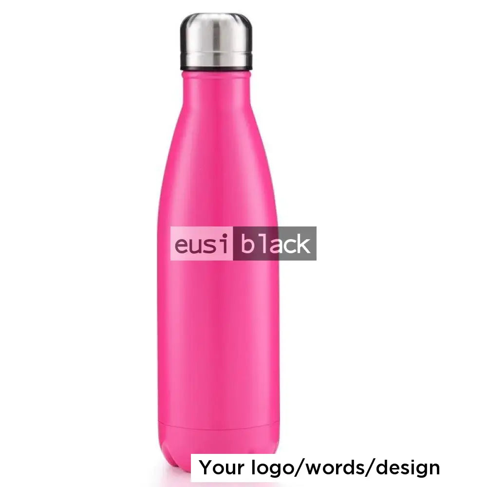 Thermal bottle with silver cap Pink
