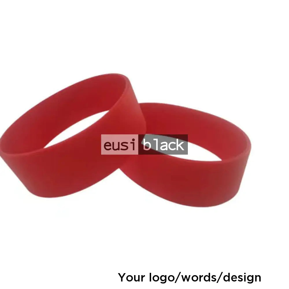Thick silicon wristband | 2cm Red / Plain