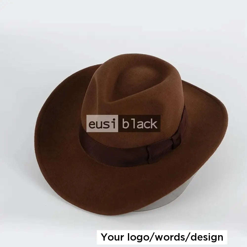 Threaded Godfather Fedora Hat Dark Brown / 56