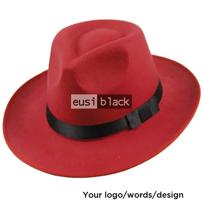 Threaded Godfather Fedora Hat Red / 56