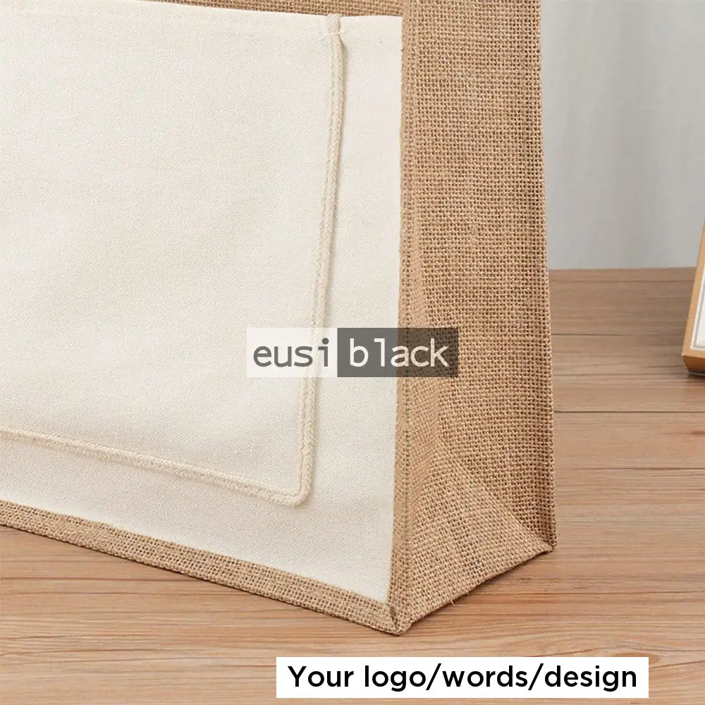 Threaded & zipped tote jute bag