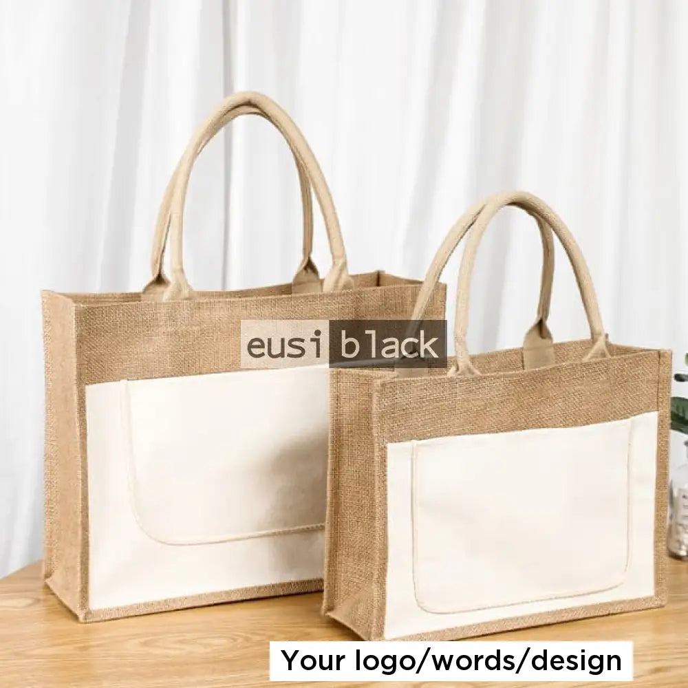 Threaded & zipped tote jute bag