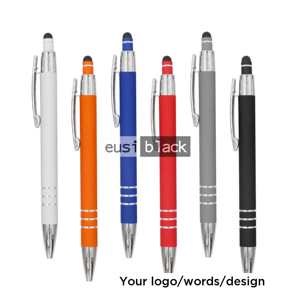 Three stripe metallic stylus pen - White