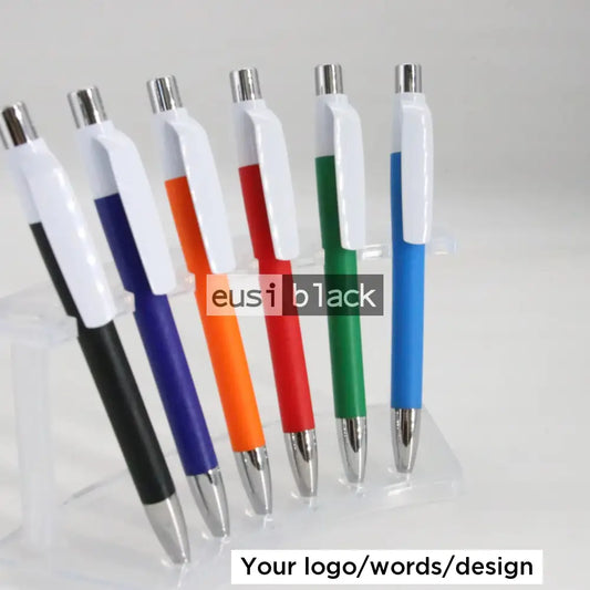 Three tone plastic click pen - Black