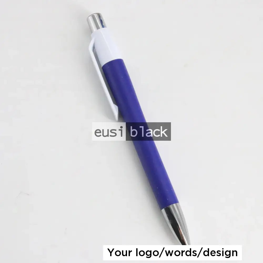 Three tone plastic click pen - Royal blue