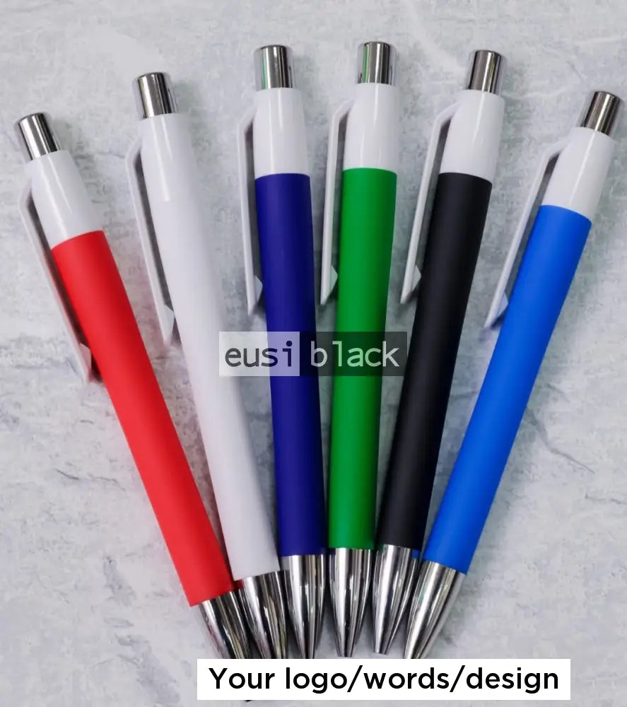 Three tone plastic click pen - White