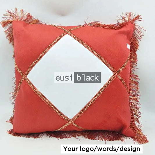 Throw pillow with tassels Brown / Case only