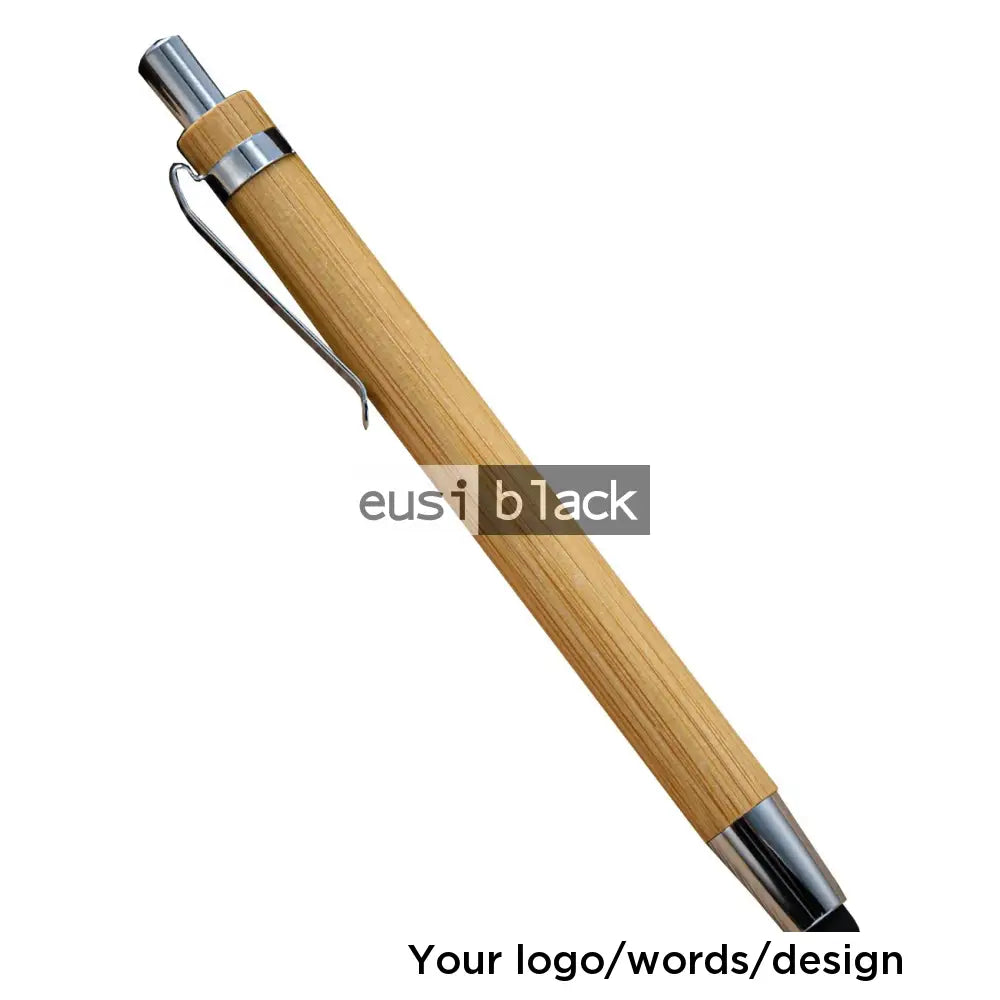 Tilted Clip Wooden Stylus Pen