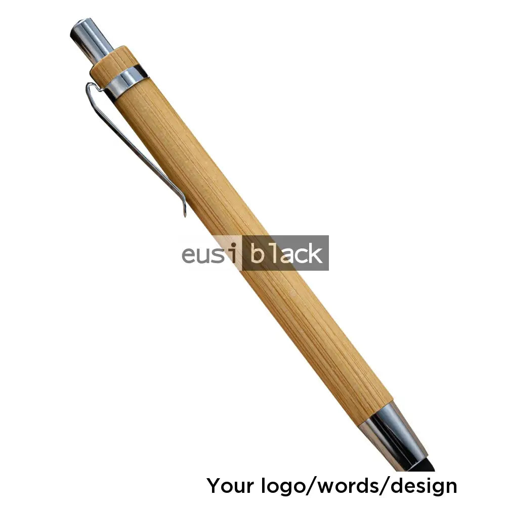 Tilted Clip Wooden Stylus Pen