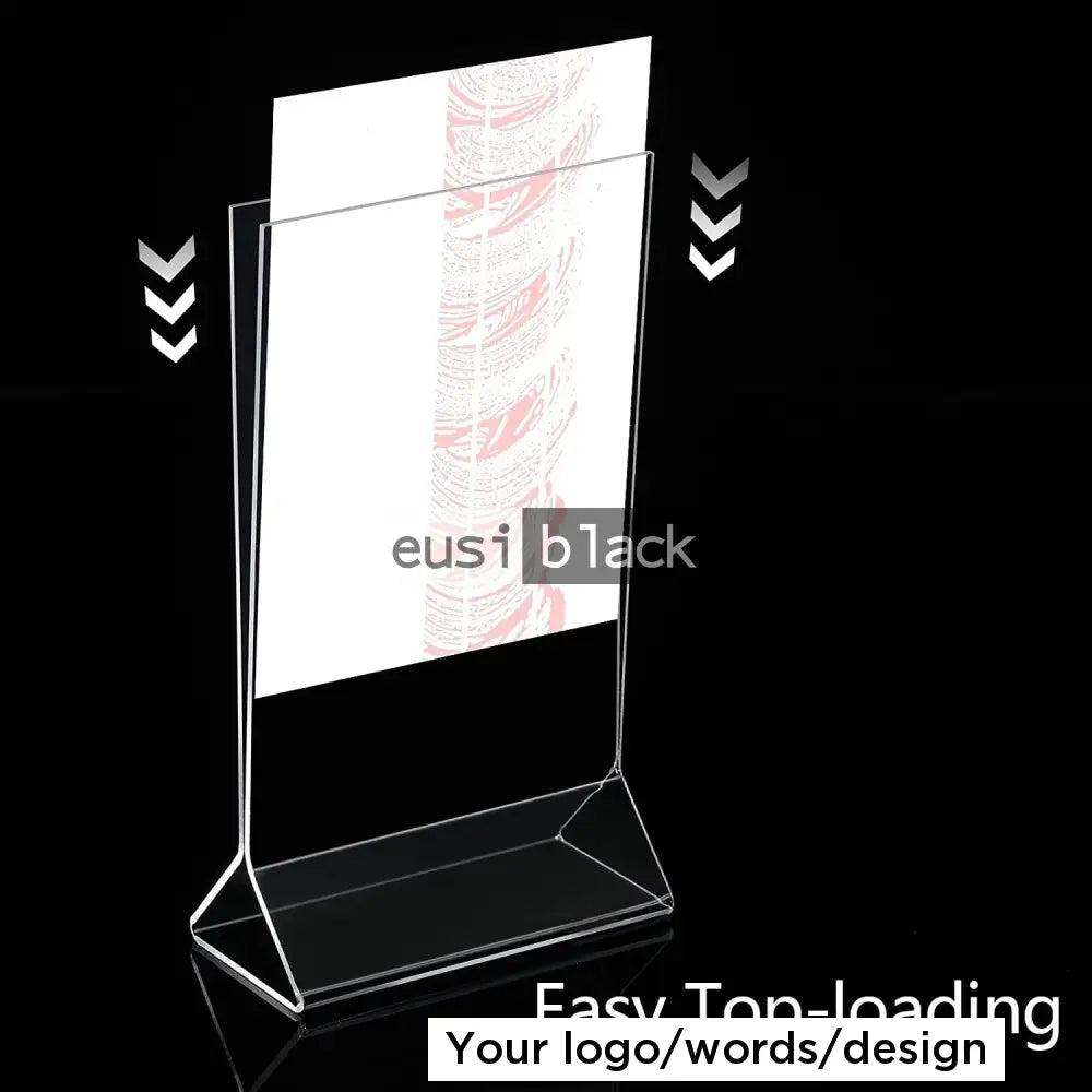 Top load triangle base acrylic sign holder