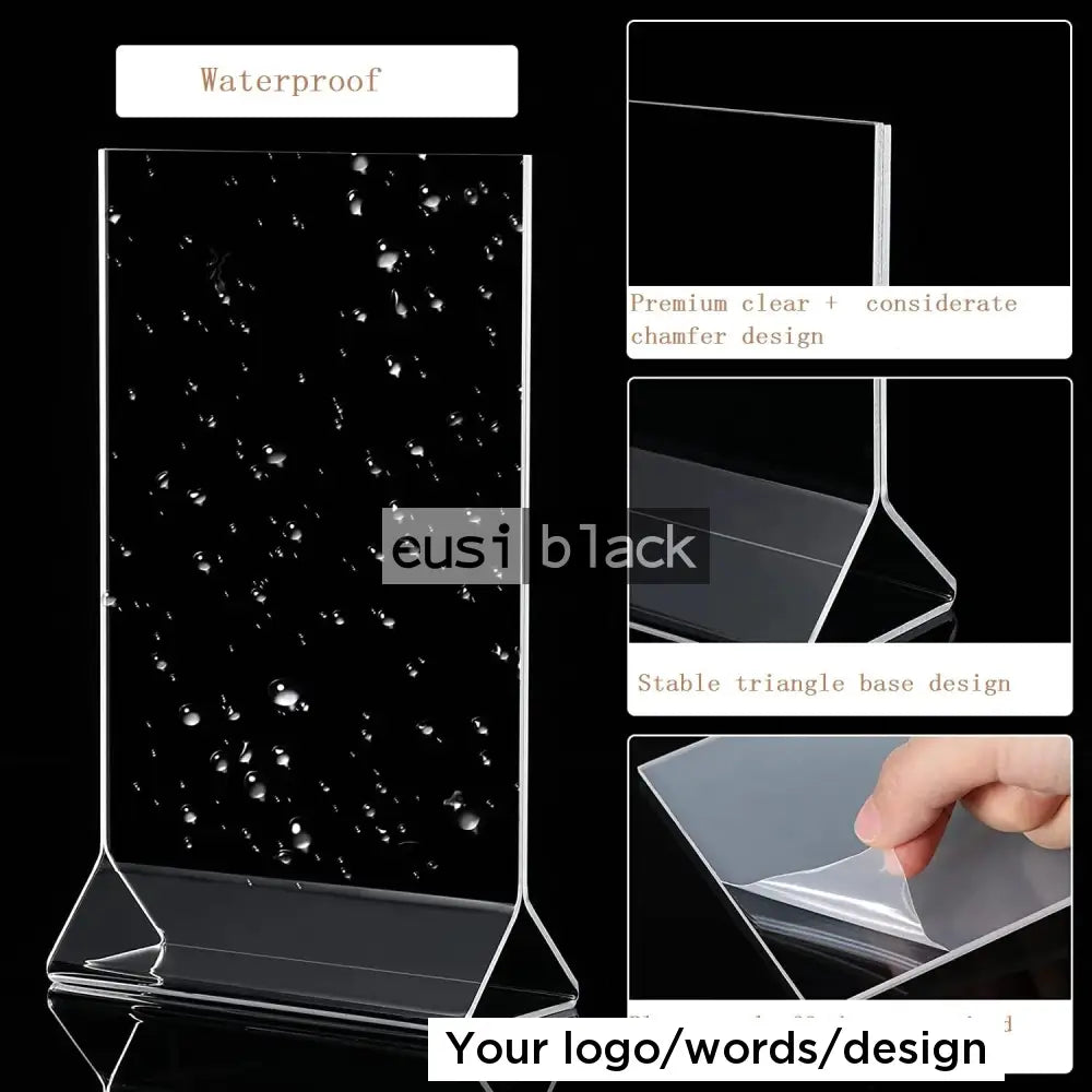 Top load triangle base acrylic sign holder
