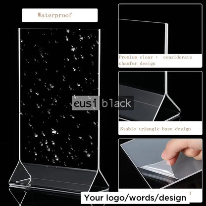 Top load triangle base acrylic sign holder