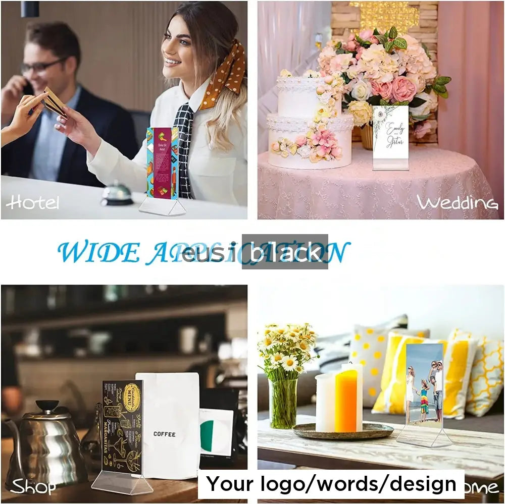 Top load triangle base acrylic sign holder