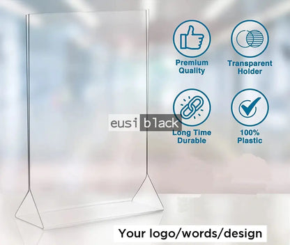 Top load triangle base acrylic sign holder