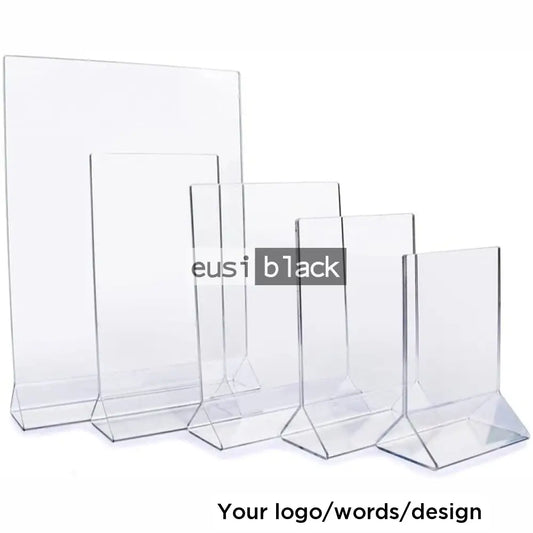 Top load triangle base acrylic sign holder