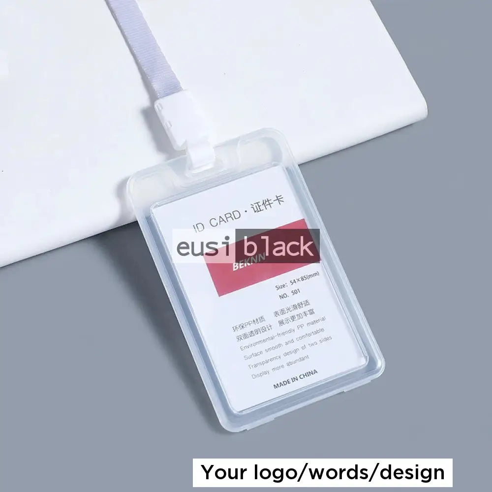 Transparent staff ID name tag pocket