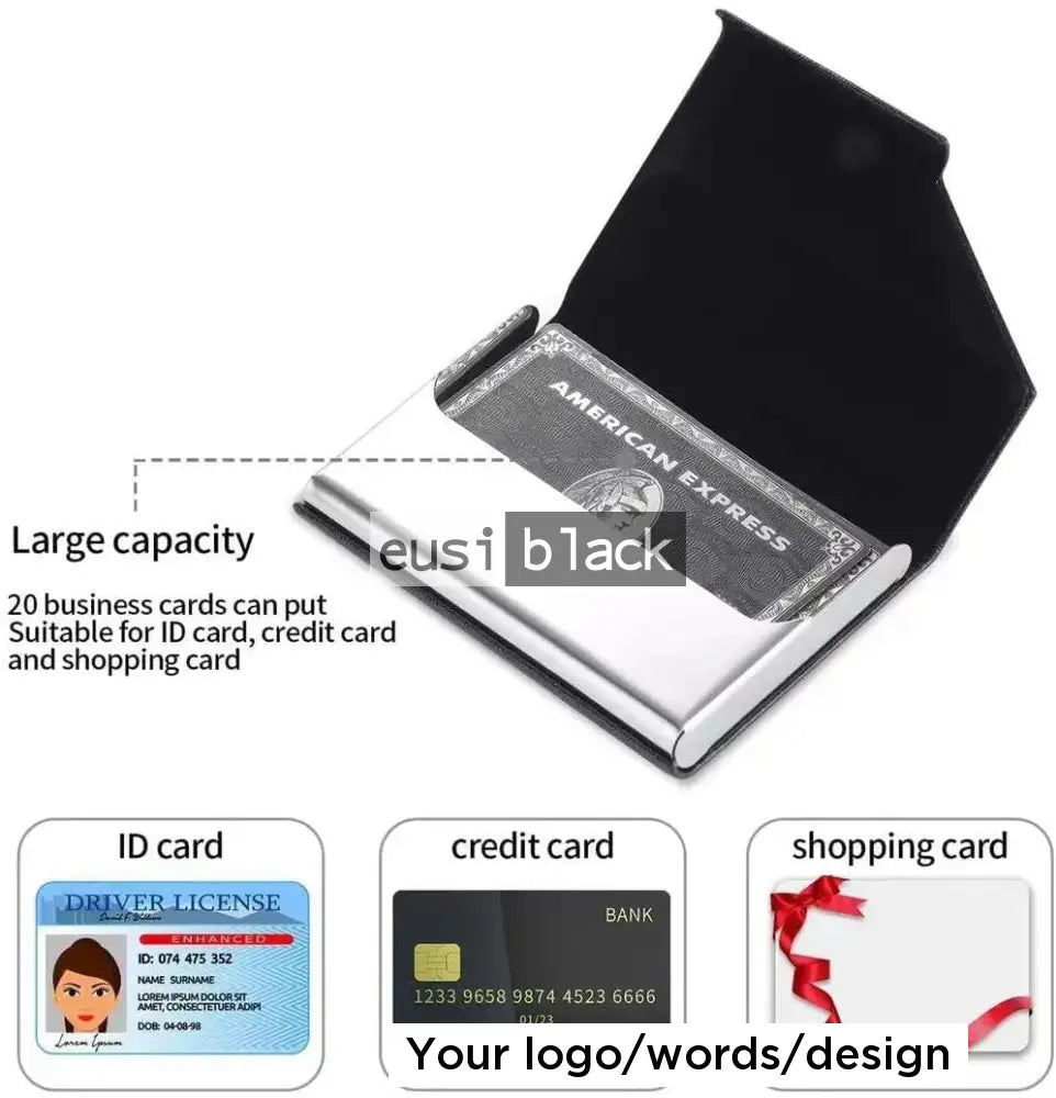 Triangulated corner business card holder