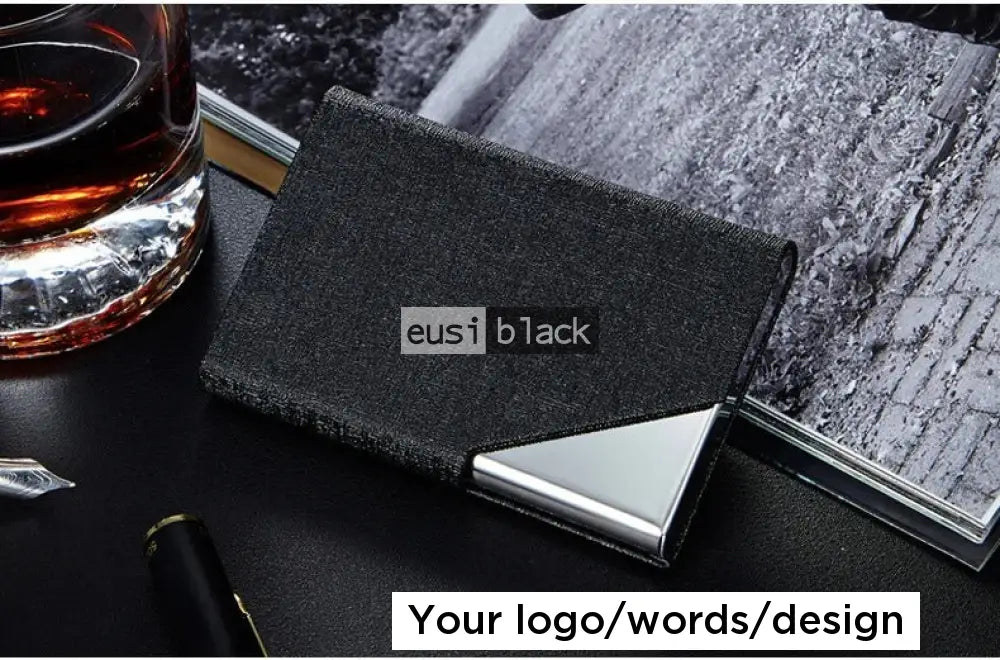 Triangulated corner business card holder Black