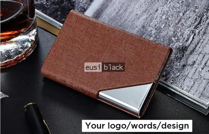 Triangulated corner business card holder Brown