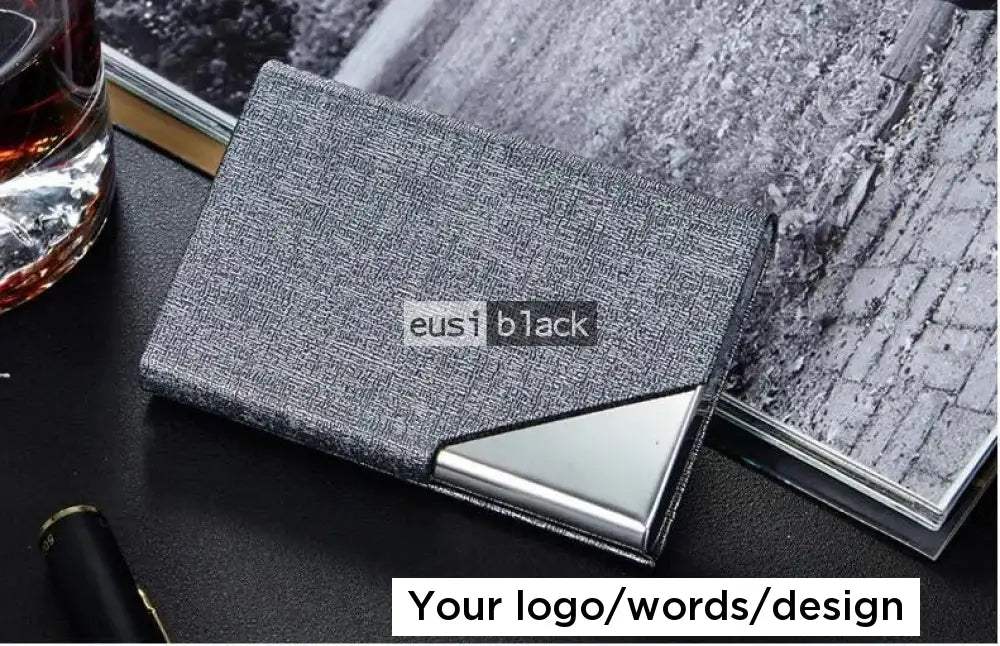 Triangulated corner business card holder Grey