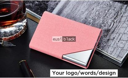 Triangulated corner business card holder Pink