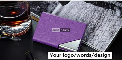 Triangulated corner business card holder Purple