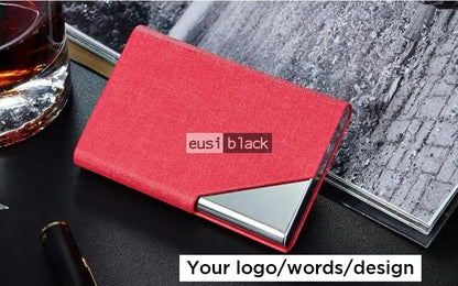 Triangulated corner business card holder Red