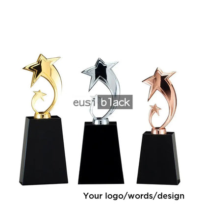 Two elongated stars trophy award - 32cm