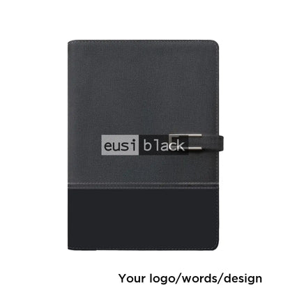 Two leather fabric B5 notebook - Black