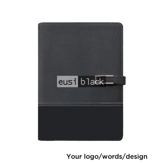 Two leather fabric B5 notebook - Black