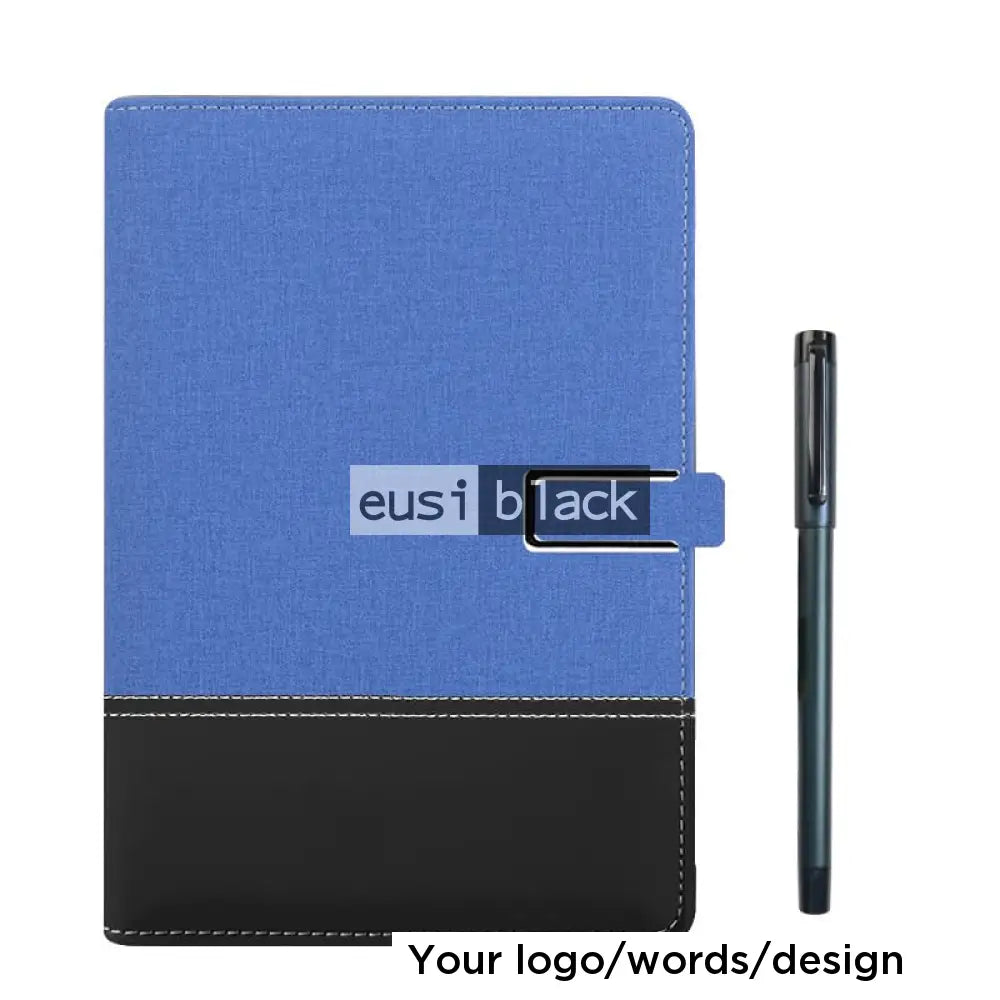 Two leather fabric B5 notebook - Blue