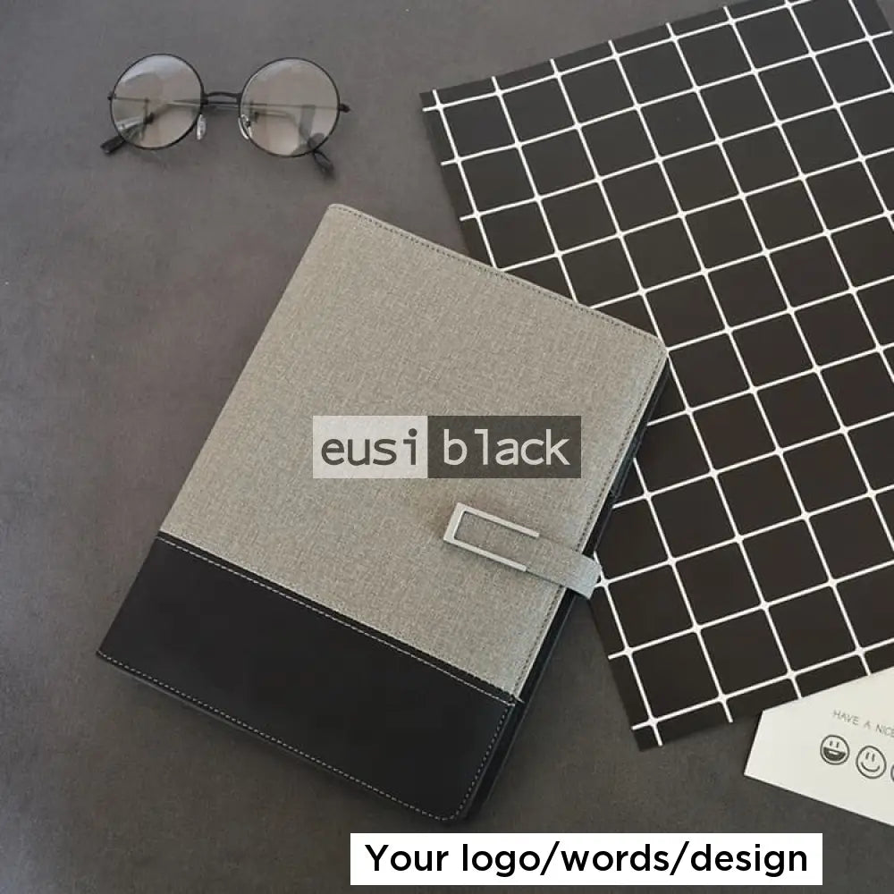 Two leather fabric B5 notebook - Grey