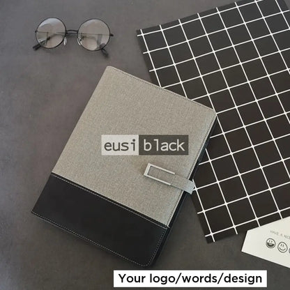 Two leather fabric B5 notebook - Grey