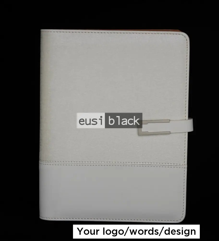 Two leather fabric B5 notebook - White