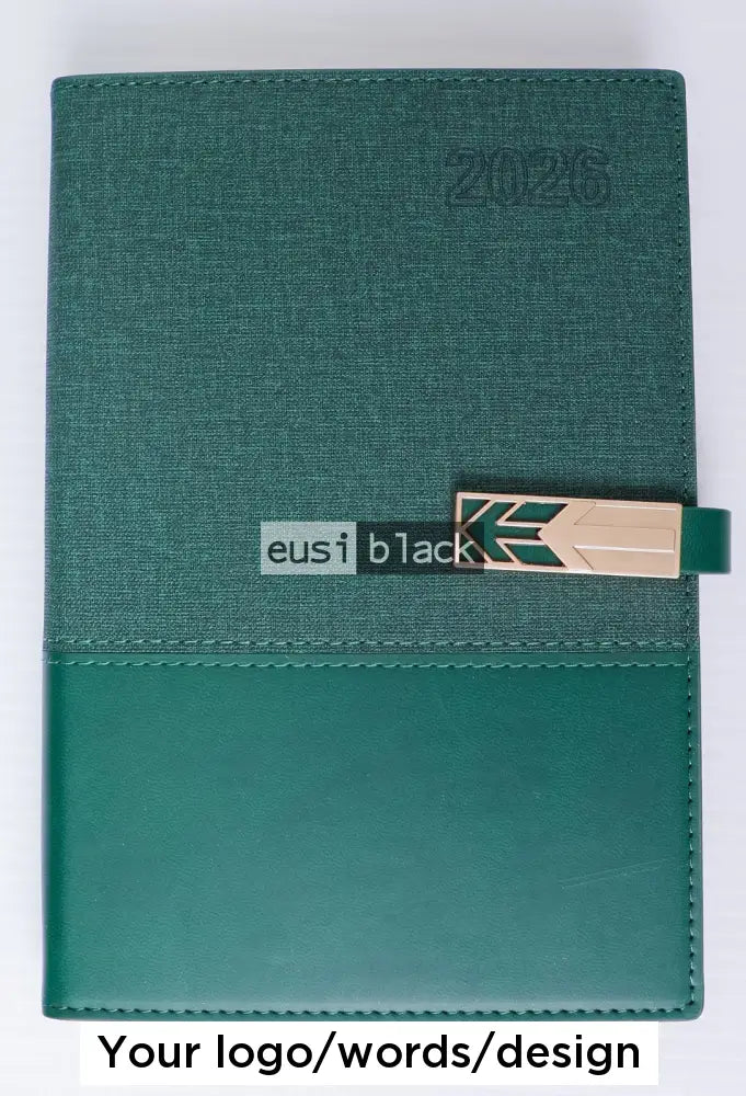 Two shaded 2026 diary - Green / A5