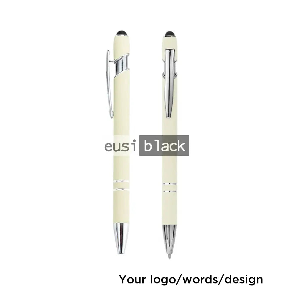 Two stripe metallic stylus pen - White
