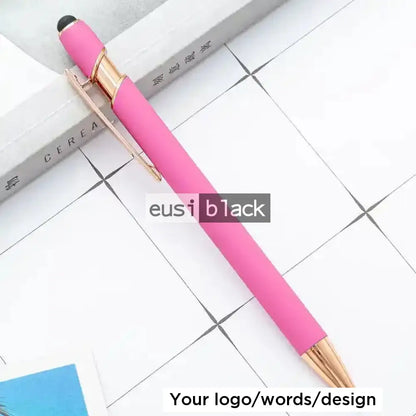 Two stripe rose gold metallic pen - Pink