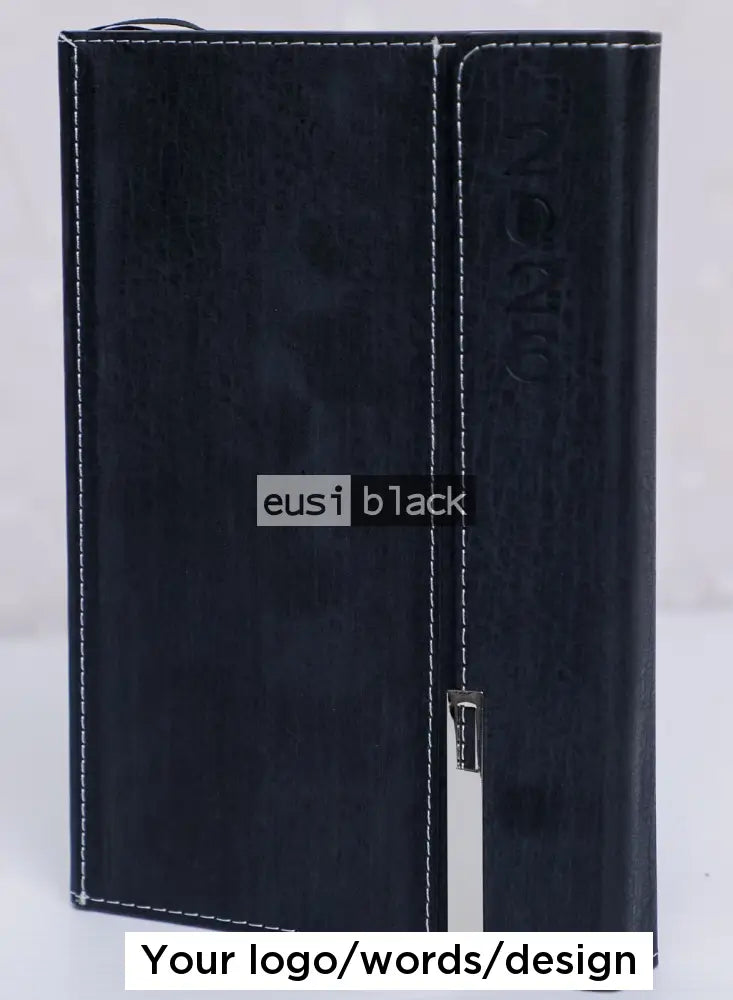 Vertically latched 2026 diary - Black / A5