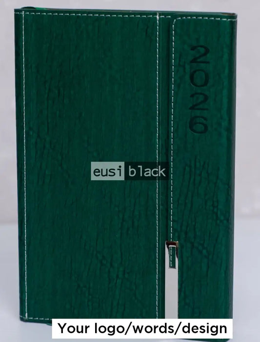 Vertically latched 2026 diary - Green / A5
