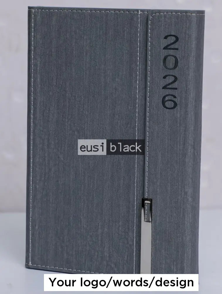 Vertically latched 2026 diary - Grey / A5
