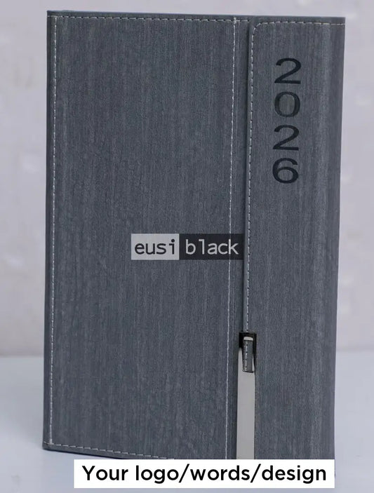 Vertically latched 2026 diary - Grey / A5
