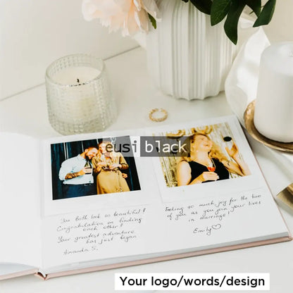 Visitors guest book with photo slots